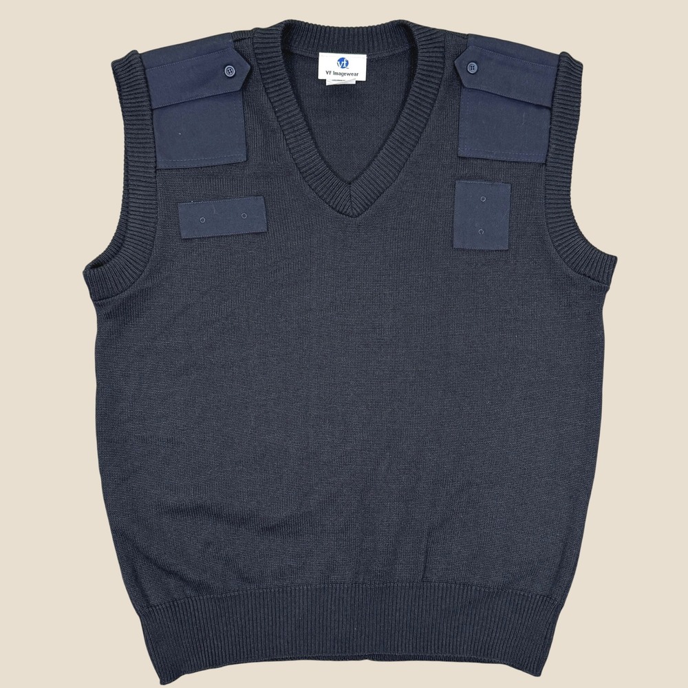 VF Imagewear Sweater Vest Men L Black Commando Tactical Security Uniform V-Neck